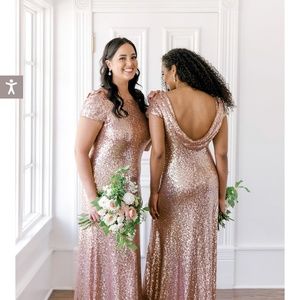 Revelry Bridesmaid Dress- Chloe Rose Gold Sequin